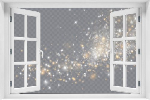 Fototapeta Naklejka Na Ścianę Okno 3D - Gold particles. Light effect. Gold dust. background decoration.