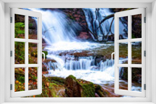 Fototapeta Naklejka Na Ścianę Okno 3D - waterfall in the forest in Talgarth Wales