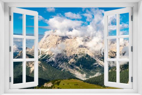Fototapeta Naklejka Na Ścianę Okno 3D - Beautiful Morning at Tre Cime di Lavaredo Mountains with blue sky, Dolomites Alps, Italy
