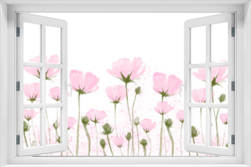 Fototapeta Naklejka Na Ścianę Okno 3D - Flores rosa sin fondo