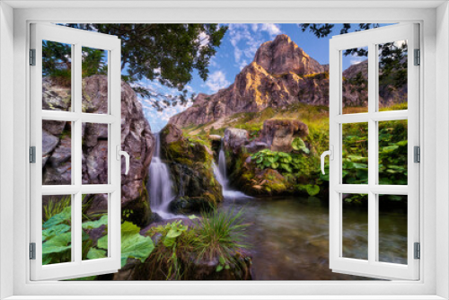 Fototapeta Naklejka Na Ścianę Okno 3D - Beautiful little waterfalls at Pian Marchisio, Ellero Valley, PIedmont, Italy