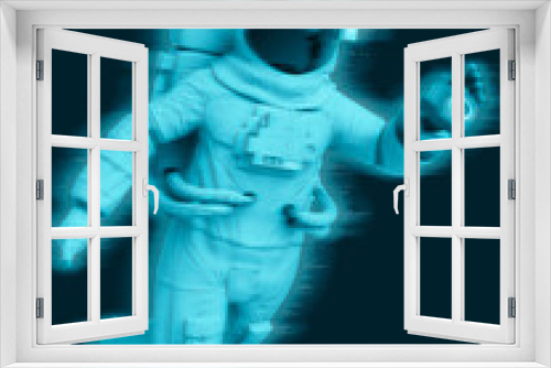 Fototapeta Naklejka Na Ścianę Okno 3D - astronaut mechanic is taking a picture in the space
