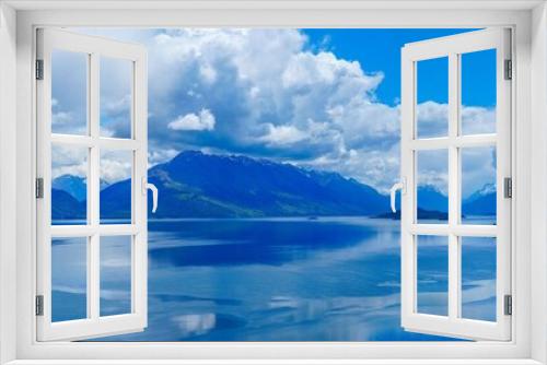 Fototapeta Naklejka Na Ścianę Okno 3D - Panoramic view of beautiful reflections in alpine lake