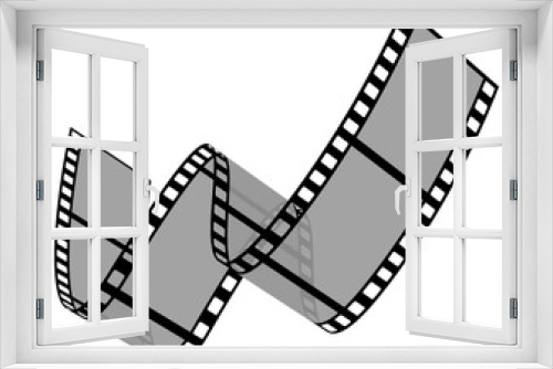 Fototapeta Naklejka Na Ścianę Okno 3D - Film strip wave. Cinema video frame roll