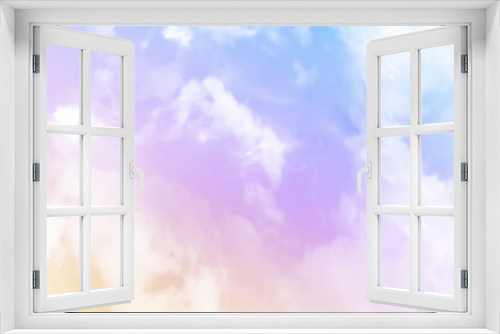 Pastel sky with altostratus clouds background, Vector concept all seasonal vertical banner in sunny day spring and summer in the morning.3DVector illustration of nature