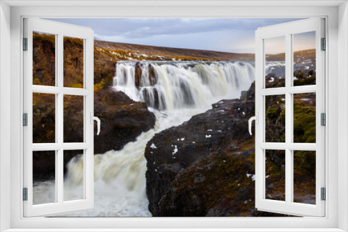 Fototapeta Naklejka Na Ścianę Okno 3D - Kolufossar waterfall in Kolugljufur Canyon in Northern Iceland