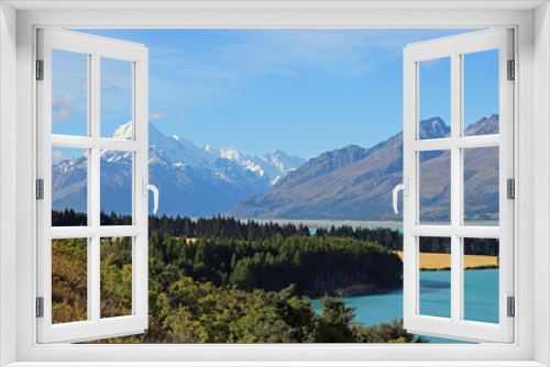 Fototapeta Naklejka Na Ścianę Okno 3D - Mt Cook and Burnett Mountains - Mt Cook National Park, New Zealand