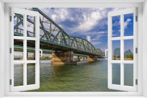 Fototapeta Naklejka Na Ścianę Okno 3D - Danube Bridge near Rivergate, Vienna
