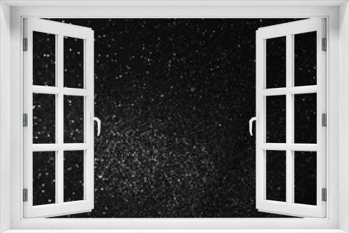 Fototapeta Naklejka Na Ścianę Okno 3D - Black bokeh texture on black background. White glitter or illuminated dust