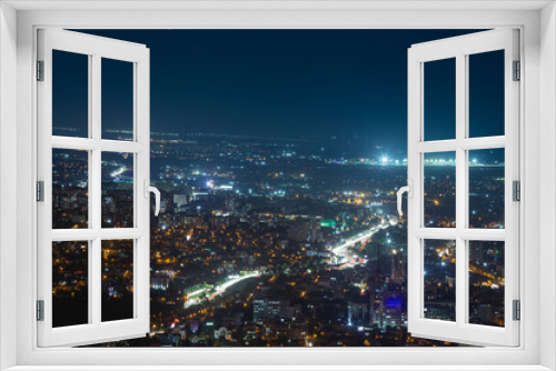 Fototapeta Naklejka Na Ścianę Okno 3D - view of night tbilisi from a height, night city lights