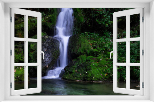 Fototapeta Naklejka Na Ścianę Okno 3D - Soča-Tal, Wasserfall in Slwoenien