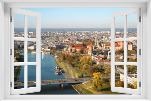 Fototapeta Naklejka Na Ścianę Okno 3D - Krakow panorama city view of Wawel Royal Castle