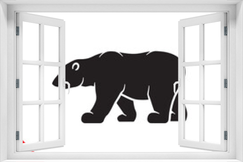 Fototapeta Naklejka Na Ścianę Okno 3D - Polar bear vector glyph icon. Endangered species symbol.