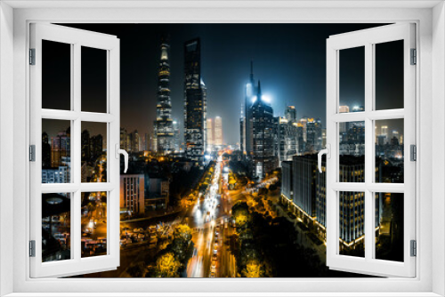 Fototapeta Naklejka Na Ścianę Okno 3D - shanghai city