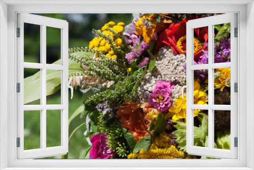 Fototapeta Naklejka Na Ścianę Okno 3D - beautiful bouquets of flowers and herbs