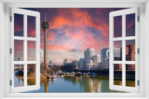 Fototapeta Naklejka Na Ścianę Okno 3D - Medienhafen Düsseldorf #