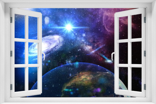 Fototapeta Naklejka Na Ścianę Okno 3D - space ,night starry sky galaxy cosmic space universe  background