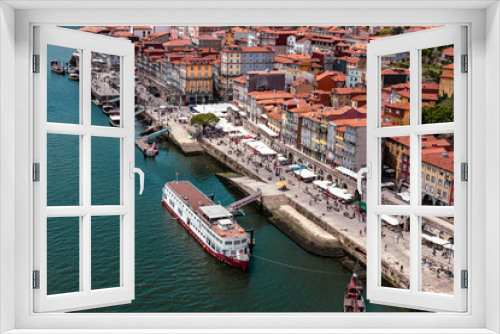 Fototapeta Naklejka Na Ścianę Okno 3D - Porto old town skyline from across the Douro River. Porto. Portugal. 