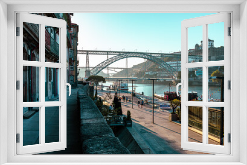 Fototapeta Naklejka Na Ścianę Okno 3D - Porto city near Ribeira over Douro river, Portugal. 