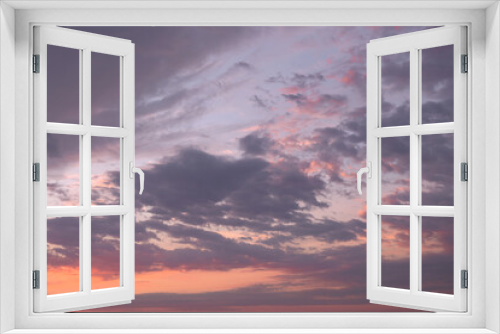 Fototapeta Naklejka Na Ścianę Okno 3D - Colorful sunset sky with clouds