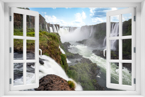Fototapeta Naklejka Na Ścianę Okno 3D - Fotografias aéreas e panorâmicas de quedas dáguas nas  Cataratas do Iguaçu, Foz do Iguaçu, Brasil