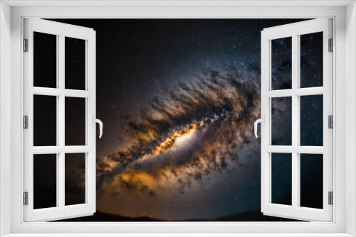 a grainy long exposure shot of the Milky Way's center. Generative AI