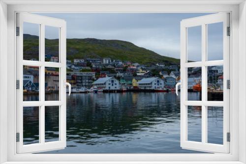 Fototapeta Naklejka Na Ścianę Okno 3D - Honningsvag, Norway, 13 August 2022 : The harbor of Honningsvag, considered the northernmost town in the world, a few kilometers down North Cape
