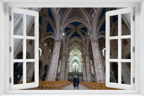 PAVIA, ITALY, DECEMBER 28, 2022 - The inner of Certosa of Pavia, Monastery of Santa Maria delle Grazie, the historical monumental complex including a monastery and a sanctuary, near Pavia, Italy