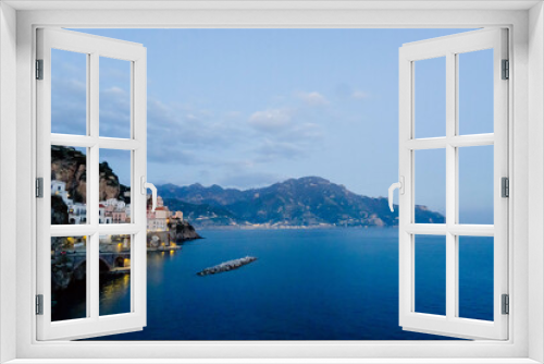 Fototapeta Naklejka Na Ścianę Okno 3D - panoramic view of the town of the amalfi coast