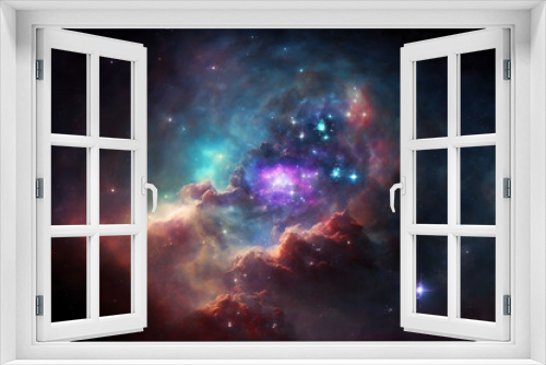 galaxy nebula colorful space pattern, illustration digital generative ai design art style
