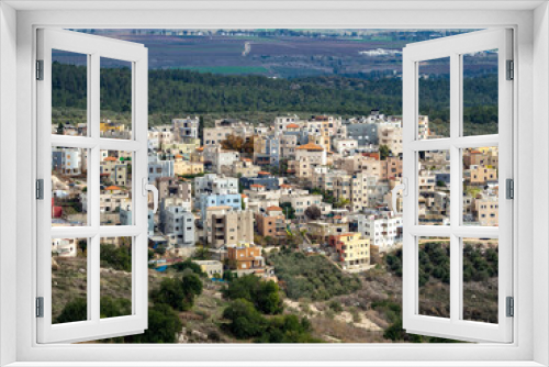 Arab villages at its foot, neighborhood Nazareth, Israel