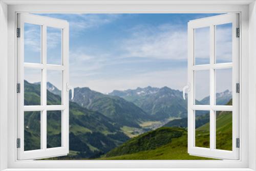 Fototapeta Naklejka Na Ścianę Okno 3D - Panoramablick in den Alpen auf Berge