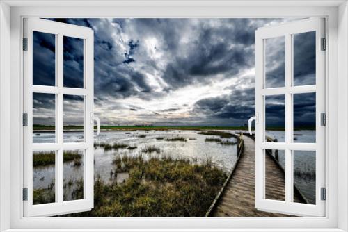 Fototapeta Naklejka Na Ścianę Okno 3D - Salzwiese bei Hochwasser