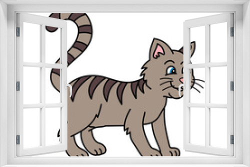 Fototapeta Naklejka Na Ścianę Okno 3D - Cat vector illustration. Cute cartoon cat. Cat hand draw isolated.