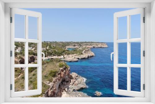 Fototapeta Naklejka Na Ścianę Okno 3D - Steilküste Mallorca Türkis Blau Drone