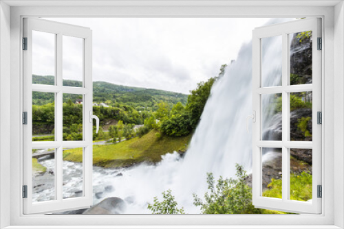 Fototapeta Naklejka Na Ścianę Okno 3D - Steindalsfossen waterfall near Bergen in Norway