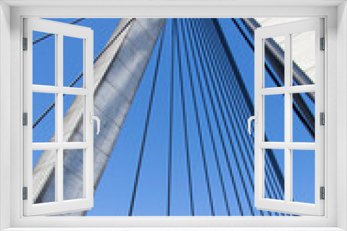 Fototapeta Naklejka Na Ścianę Okno 3D - Sydney Anzac Bridge Tower And Cables