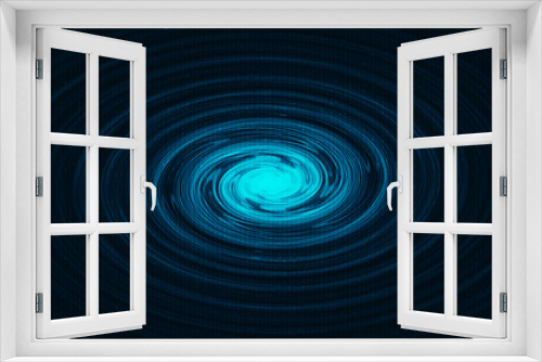 Fototapeta Naklejka Na Ścianę Okno 3D - Modern Digital Teleport Warp Spiral Technology on Green Background,Network Concept design,Vector illustration.