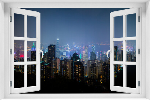 Fototapeta Naklejka Na Ścianę Okno 3D - Victoria Peak Hong Kong Skyline - Night Photography