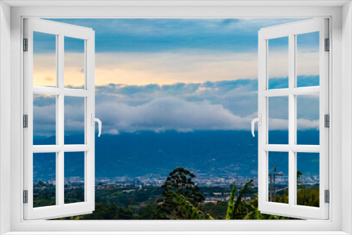 Fototapeta Naklejka Na Ścianę Okno 3D - Beautiful mountain landscape city panorama forest trees nature Costa Rica.
