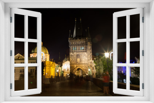 Charles bridge at night