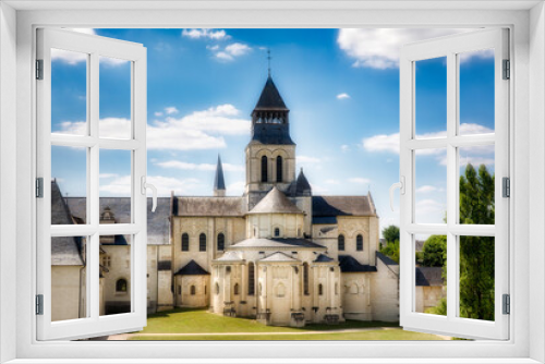 Fototapeta Naklejka Na Ścianę Okno 3D - Exterior of the Abbey Church of the Royal Abbey of Our Lady of Fontevraud, Fontevraud l’Abbaye, Loire Valley, France