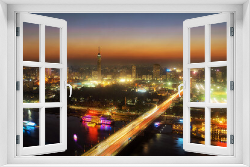Fototapeta Naklejka Na Ścianę Okno 3D - Cairo, Egypt at night taken in January 2022