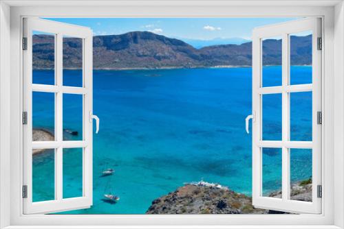 Fototapeta Naklejka Na Ścianę Okno 3D - Blick von der Insel Gramvousa auf die Balosbucht in  Kreta (Griechenland)