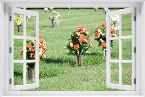 Fototapeta Naklejka Na Ścianę Okno 3D - Flowers at the Cemetery