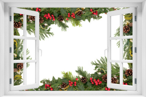 Fototapeta Naklejka Na Ścianę Okno 3D - Christmas Decorative Border