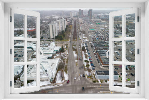Fototapeta Naklejka Na Ścianę Okno 3D - Aerial View of Ajax Ontario near Ajax Public Library and Town Hall