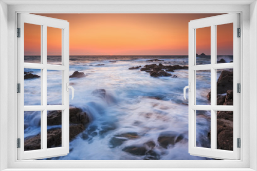 Fototapeta Naklejka Na Ścianę Okno 3D - Sunset on the Cornish Coast