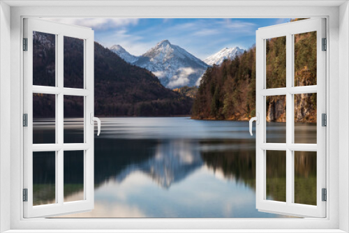Fototapeta Naklejka Na Ścianę Okno 3D - Blick über den Alpsee in Hohenschwangau bei Füssen, Bayern