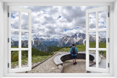 Fototapeta Naklejka Na Ścianę Okno 3D - Aussichtspunkt am Strudelkopf in den Dolomiten